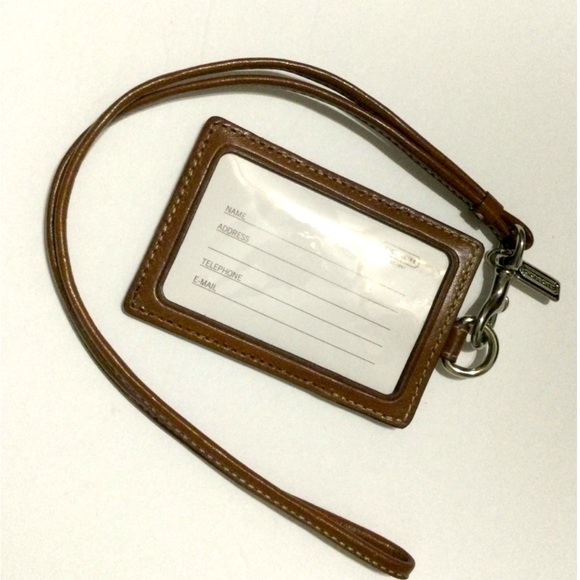 NWT New COACH Dark & Medium Brown ID Lanyard Case - Picture 4 of 6